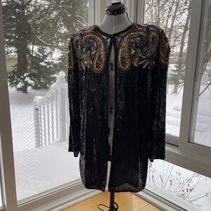 Vintage Silky Nites Sequin Blazer - L (10/12)